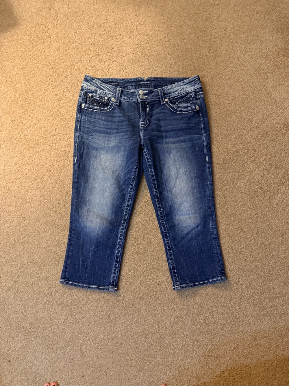 Vigoss Distressed Dark Blue Cropped Jeans 13/14